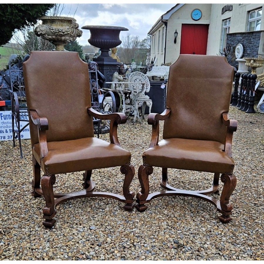 Pair Victorial Oak Chairs NOW SOLD